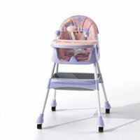 Ghế ăn dặm có bánh xe cao cấp BWBC-E500 Baby high chair Hồng-Tím 250003500 - Everest Kid