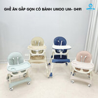Ghế Ăn Dặm Gập Gọn Có Bánh UMOO UM-0491 Chính Hãng Giá Rẻ
