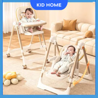 Ghế Ăn Dặm Gấp Gọn Đa Năng Cho Bé, Tích Hợp Nôi Lắc Có Bánh Xe, Điều Chỉnh Độ Cao, Chất Liệu Cứng Cáp An Toàn