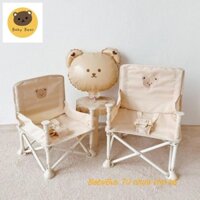 Ghế Ăn Dặm, Ghế Dã Ngoại Chụp Ảnh Đi Biển Hoo Hàn Quốc Thêu Hình Thỏ Và Gấu Cho Bé