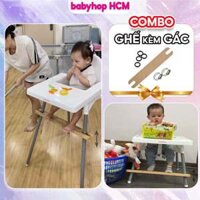Ghế ăn dặm,bàn ăn cho bé Babyhop KÈM GÁC CHÂN, ĐỆM LÓT, cho bé tập ngồi, điều chỉnh 2 nấc