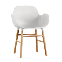 Ghế ăn ghế cafe ghế học bài cho bé thân nhựa chân kim loại sơn màu giả gỗ có tay vịn CC2004-S bền đẹp chắc chắn - CC2004-S  Trắng