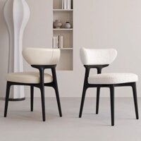 Ghế Ăn Gỗ Nguyên Khối Kiểu Ý Ghế Gỗ Sáp Trắng Bọc Da Nhà Thiết Kế Bắc Âu Hiện Đại Và Đơn Giản