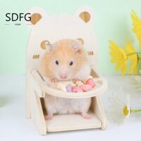 Ghế Ăn Hamster SDFG, Ghế Hamster Hoạt Hình Bằng Gỗ, Thực Tế DIY Handmade Có Khay Nhím Ghế Cho Hamster Chuột Lang