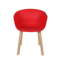 Ghế ăn HAY 2-S  Thân nhựa PP chân sắt sơn ép nhiệt vân gỗ đẹp giày dặn bền chắc cao cấp nhập khẩu  - Ghế HAY 2-S Thân Đỏ