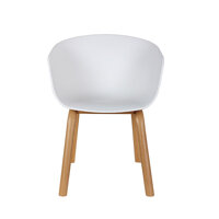 Ghế ăn HAY 2-S  Thân nhựa PP chân sắt sơn ép nhiệt vân gỗ đẹp giày dặn bền chắc cao cấp nhập khẩu  - Ghế HAY 2-S Thân Trắng