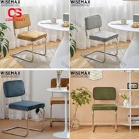 Ghế Ăn Khung Inox Bọc Nệm Nhung Tăm Nhiều Màu Vintage Hiện Đại Decor Quán Cafe, Bàn Làm Việc