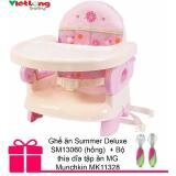 Ghế ăn Summer Deluxe SM13060 (hồng) + Bộ thìa dĩa tập ăn MG Munchkin MK11328