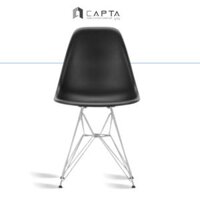 Ghế ăn thân nhựa ABS cứng chắc chân thép mạ màu inox hiện đại Ghế nhựa eames nhỏ gọn ngồi bàn làm việc DSR-S7 TpHCM Eames DSR Eiffel Chair - Đen