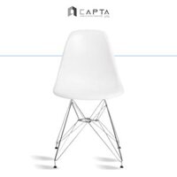 Ghế ăn thân nhựa ABS cứng chắc chân thép mạ màu inox hiện đại Ghế nhựa eames nhỏ gọn ngồi bàn làm việc DSR-S7 TpHCM Eames DSR Eiffel Chair - Trắng