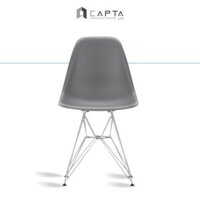 Ghế ăn thân nhựa ABS cứng chắc chân thép mạ màu inox hiện đại Ghế nhựa eames nhỏ gọn ngồi bàn làm việc DSR-S7 TpHCM Eames DSR Eiffel Chair - Xám