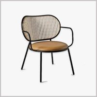 Ghế Armchair Khung Sắt Nệm Da Nỉ - GA01