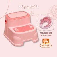 Ghế bậc thang cho bé đa năng, ghế kê chân Toilet cho bé để chân bồn cầu gác chân cho bé chống táo bón hình ngộ nghĩnh