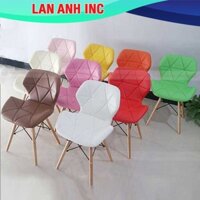 Ghế bàn ăn làm việc trang điểm eames cánh bướm bọc da chân gỗ lưng cao đẹp hiện đại LAG129