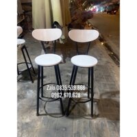 Ghế ban công quầy bar giá rẻ,ghế cao 75cm,khung sắt mặt gỗ cao su