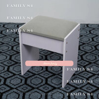 Ghế Bàn Trang Điểm Kích Thước Rộng Màu Trắng Xám Mặt Đệm,Gỗ MDF Phủ Melamin, Ghế Đôn Gỗ Decor BH 12T