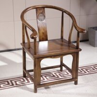 Ghế bành gỗ nguyên khối kiểu Trung Quốc mới, ghế tròn để uống trà, ghế ăn tại nhà, nhà hàng, quán trà, khách sạn, bàn tr