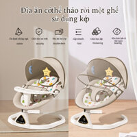 Ghế bập bênh cho bé ru ngủ, bé ngủ trên ghế tựa, giường bập bênh cho trẻ sơ sinh, ghế nôi điện dỗ bé nôi điện