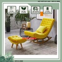 ghế bập bênh thư giãn đôn chân gỗ cong