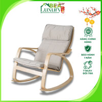 Ghế Bập Bênh Thư Giãn, Ghế  Poang, Đọc Sách, Decor Phòng, Với Khung Gỗ Bạch Dương Cao Cấp, Nhiều Màu Lựa Chọn