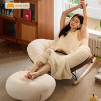 Ghế Bập Bênh Thư Giãn Penguin Kèm Đôn, Ghế Nằm Đọc Sách Chim Cánh Cụt Trang Trí Ban Công Phòng Khách Phòng Ngủ