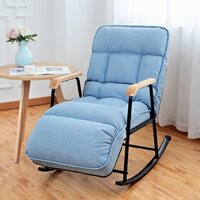 Ghế bập bênh thư giãn vải cotton đệm bông cao cấp, ghế thư giãn phòng khách, ban công ngả 5 chế độ