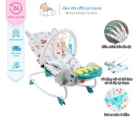 Ghế Bập Bênh Thương Hiệu iiko Gấp Gọn Ghế Rung Cho Bé Ghế Nằm Cho Bé Có Thanh Đồ Chơi Chất Liệu Cotton Thấm Hút Tốt