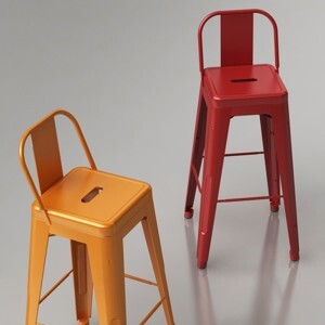 Ghế bar có lưng sơn tĩnh điện TOLIX H STOOL