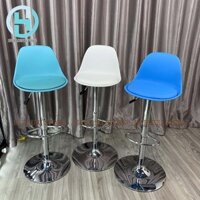 Ghế Bar, Ghế Chụp Hình, Ghế Trang Điểm Nhựa Đệm Da Chân Bạc Cao