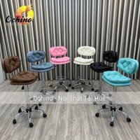 Ghế Bar, Ghế Trang Điểm Chân Bánh Xe Cao 65-85Cm Mẫu Tai Bèo Sang Chảnh (Có Sẵn)