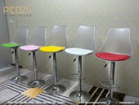 Ghế Bar Mặt Nệm mini lưng nhám nhiều màu – chân mâm xoay