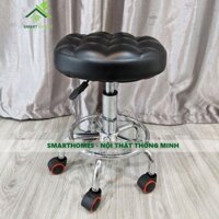 Ghế Bar SmartHomes, Ghế trang Điểm Bằng Nhựa Khoét lỗ xoay được 360 độ và cao từ 60-80cm