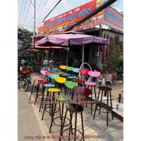 ghế bar sơn màu , ghế quán cf trà sữa ghế ban công bàn ghế cao