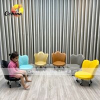 Ghế Bệt Có Tựa Lưng, Ghế Nail Bánh Xe, Ghế Ngồi Đa Năng Bọc Da Mẫu Tựa Sen Ngồi Nhặt Rau, Bán Hàng Vô Cùng Tiện Lợi