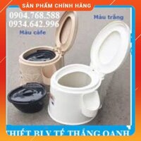 Ghế bô, bệ toilet vệ sinh di động bằng nhựa trắng