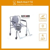 Ghế bô có bánh xe mặt nhựa, LUCASS, GX-300, khung thép mạ Chrome bạc, bô tròn, có gác chân.