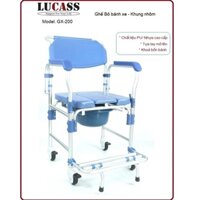 Ghế bô vệ sinh Lucass GX-200, ghế bô có bánh xe có khóa bánh Lucass GX-200,ghế bô cho người già