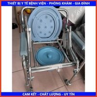 Ghế bô vệ sinh lucass GX300 có bánh xe, có thể ngồi tắm, có để chân, nâng chiều cao HÀNG CTY.