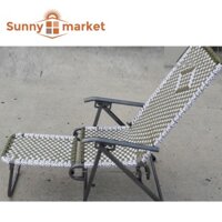 Ghế bố xếp dây đan, ghế xếp nằm thư giãn dây đan thoáng mát