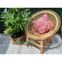 Ghế bông sen mây tròn, ghế mây cà phê giá rẻ cho sân vườn tặng kèm gối tựa