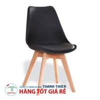 Ghế cafe | ghế EAMES chân gỗ (có lót nệm) GCP-033 màu đen