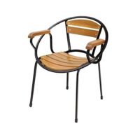 Ghế Cafe Mini Có Tay Nan Gỗ Chân Sắt Moon