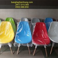 Ghế cafe nhựa chân gỗ cần thanh lý