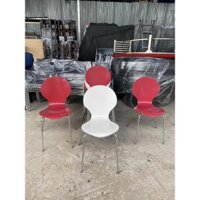 GHẾ CAFE/GHẾ GỖ CHÂN INOX ĐỎ - THANH LÝ