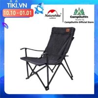 Ghế cắm trại Campingmoon cắm trại dã ngoại du lịch xếp gọn tay cầm sang trọng glamping thoáng khí F-1003C-H A248 - Màu Đen