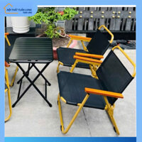 Ghế camping lưới khung sắt màu đồng