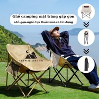 Ghế camping mặt trăng khung hợp kim nhôm siêu gọn nhẹ, ghế xếp du lịch, dã ngoại, ngồi ban công gấp gọn chịu tải 120kg