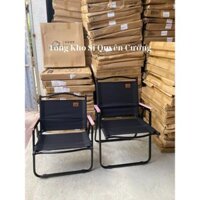 Ghế Camping nhập khẩu chính hãng Tanlook vải đen khung đen, dùng cho quán cafe, trà chanh, trà sữa, dã ngoại, ban công