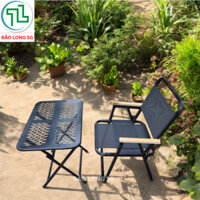 Ghế Camping Vải Lưới Khung Ống Vuông Tay Gỗ Cafe, Câu Cá, Du Lịch Dã Ngoại Giá Sỉ