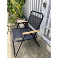 Ghế Camping Vải Lưới Xếp Gấp Gọn Khung Vuông, Câu Cá, Du Lịch Dã Ngoại